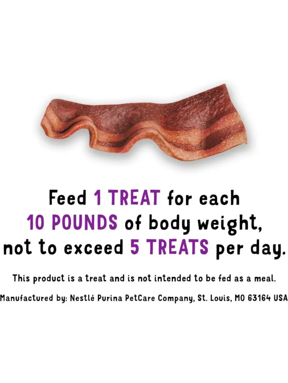 Delicious Bacon Dog Treats - Soft Chewy Strips, Real Meat, 52 oz Total, No
